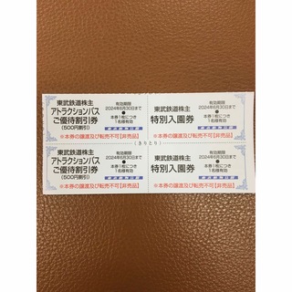 2枚🐯東武動物公園特別入園券🐯2024.6.30迄有効(動物園)