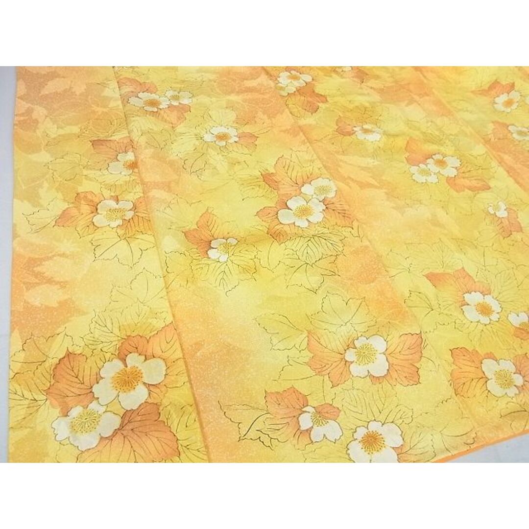 平和屋2■上質な小紋　草花文　手描き　金彩　逸品　DAAB2207az レディースの水着/浴衣(着物)の商品写真