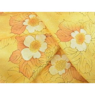 平和屋2■上質な小紋　草花文　手描き　金彩　逸品　DAAB2207az(着物)