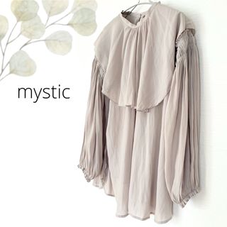 ミスティック(mystic)のmystic ギャザー ビッグカラー フリル ブラウス 長袖 スカラップ 春(シャツ/ブラウス(長袖/七分))