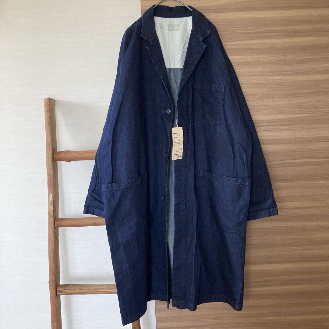 MUJI (無印良品)(ムジルシリョウヒン)の新品 無印良品 デニムコート 紳士 L-XL メンズのジャケット/アウター(チェスターコート)の商品写真