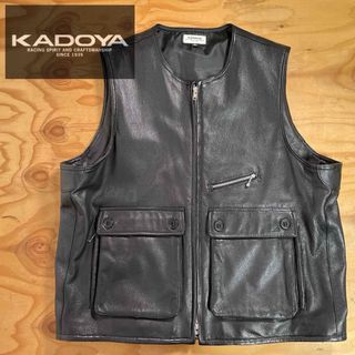 カドヤ(KADOYA)の☆超美品☆KADOYA カドヤ  山羊革 レザーベスト ブラック/3L(装備/装具)