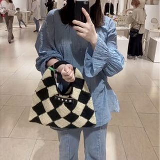 マルニ(Marni)のマルニ MARNI ニットバッグ ハンドバッグ ブラック(ハンドバッグ)