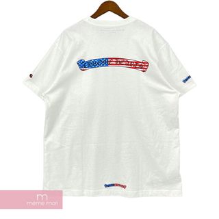 クロムハーツ(Chrome Hearts)のCHROME HEARTS 2021AW PPO US SCRL Tee クロムハーツ USスクロールTシャツ 半袖カットソー ポケT ロゴプリント アメリカ 星条旗 チョンパー Matty Boyボディ ホワイト サイズL【240329】【新古品】【me04】(Tシャツ/カットソー(半袖/袖なし))