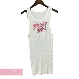 CHROME HEARTS Deadly Doll Rib Tank クロムハーツ デッドリードールリブタンクトップ ロゴプリント ウィメンズ ホワイト サイズM【240329】【新古品】【me04】