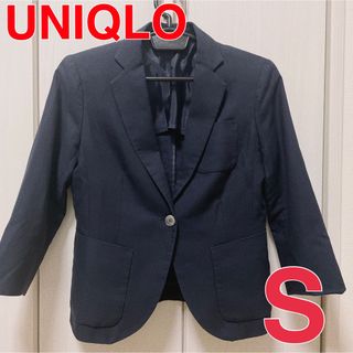 ユニクロ(UNIQLO)のUNIQLO ユニクロ　ジャケット　仕事着　コットン　綿　春夏　ビジネス　紺色(テーラードジャケット)