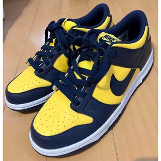 ナイキ(NIKE)のNIKE GS DUNK LOW MICHIGAN ネイビー (スニーカー)