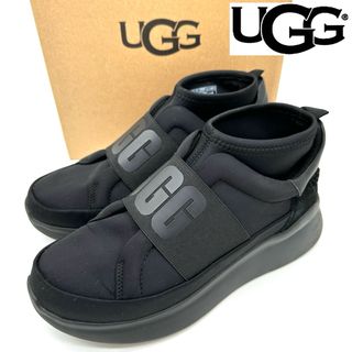 アグ(UGG)の〈美品〉UGG アグ【23cm】ニュートラ ビッグロゴ スニーカー 黒 ブラック(スニーカー)