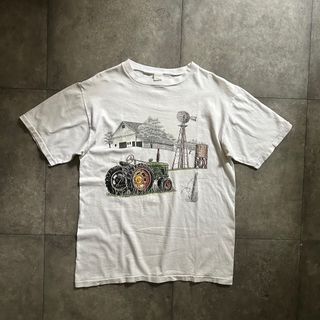 80s unknown ヴィンテージtシャツ USA製 M ホワイト アート(Tシャツ/カットソー(半袖/袖なし))