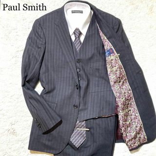 ポールスミス(Paul Smith)の【美品】ポールスミス スリーピース スーツ ブラック ストライプ 花柄 M(その他)