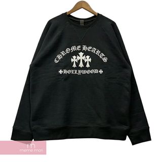 クロムハーツ(Chrome Hearts)のCHROME HEARTS Y NOT Cemetery Cross Crewneck Sweat クロムハーツ ワイノットセメタリークロスクルーネックスウェット トレーナー ロゴ刺繍 King Taco キングタコ シルバープレート ブラック サイズM【240403】【新古品】【me04】(スウェット)