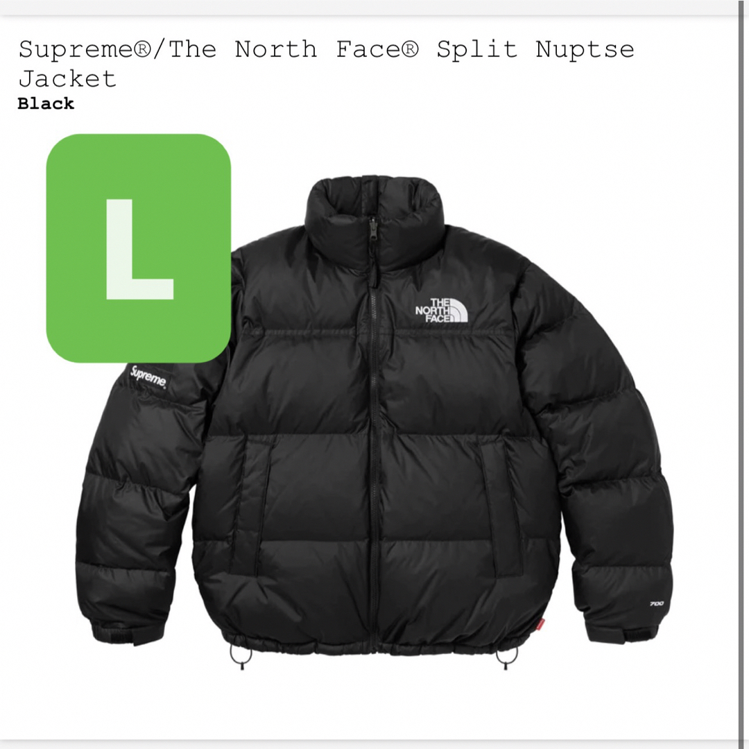 Supreme(シュプリーム)のSupreme TNF Split Nuptse Jacket Black L メンズのジャケット/アウター(ダウンジャケット)の商品写真