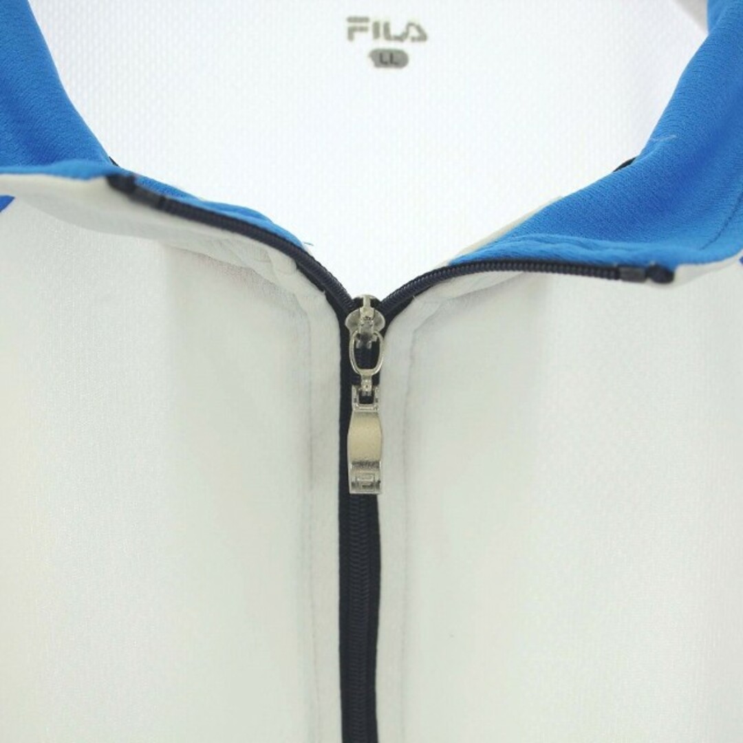 FILA(フィラ)のフィラ FILA ポロシャツ 半袖 ハーフジップ LL 白 ホワイト 水色 メンズのトップス(ポロシャツ)の商品写真