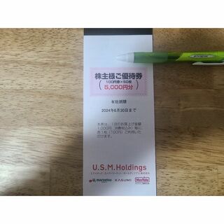 ユナイテッドスーパーマーケット 株主優待券　5000円分(ショッピング)