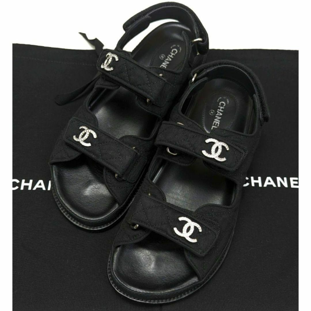 【希少】CHANEL シャネル ココマーク サンダル 94305 黒 37発送方法