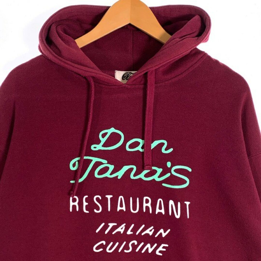 Cloney クロニー Dan Tana's Restaurant プリント プルオーバースウェットパーカー ボルドー Size XL メンズのトップス(パーカー)の商品写真