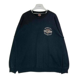 ハーレーダビッドソン(Harley Davidson)の★HARLEY DAVIDSON ハーレーダビッドソン スウェット  トレーナー プリント ブラック Size L(スウェット)