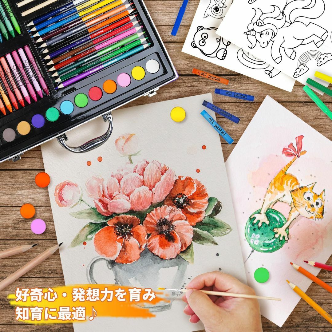 【色: ピンク】Okiki お絵描きセット【新登場 双頭式色鉛筆 クレヨン 水性 その他のその他(その他)の商品写真