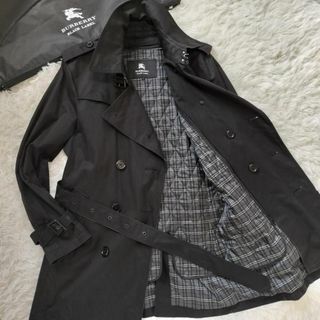 BURBERRY BLACK LABEL - 245 バーバリー トレンチコート キルティングライナー ノバチェック M 黒