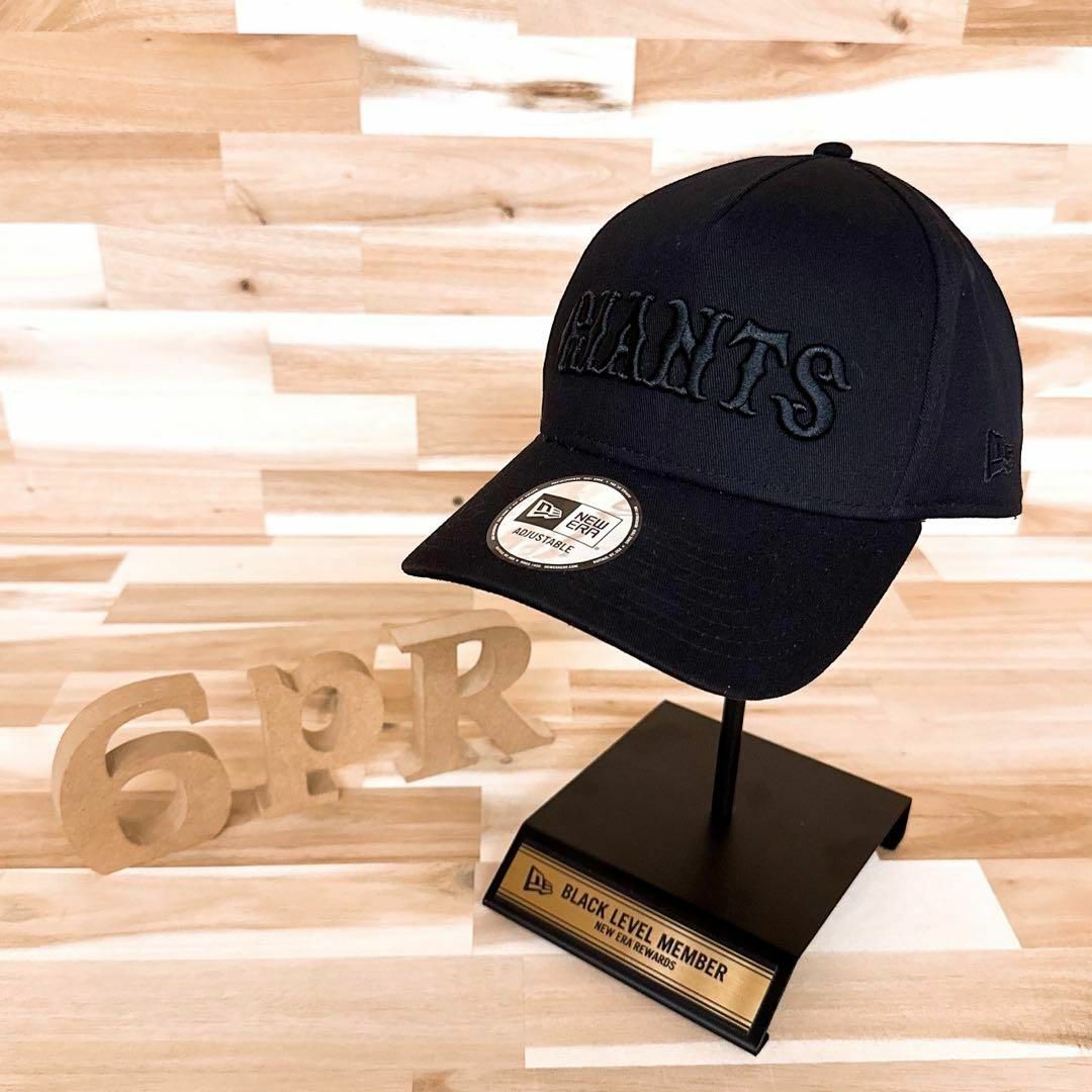 NEW ERA(ニューエラー)の稀少/廃番【ニューエラ×ジャイアンツ】GIANTS ブラック ロゴ キャップ 黒 メンズの帽子(キャップ)の商品写真