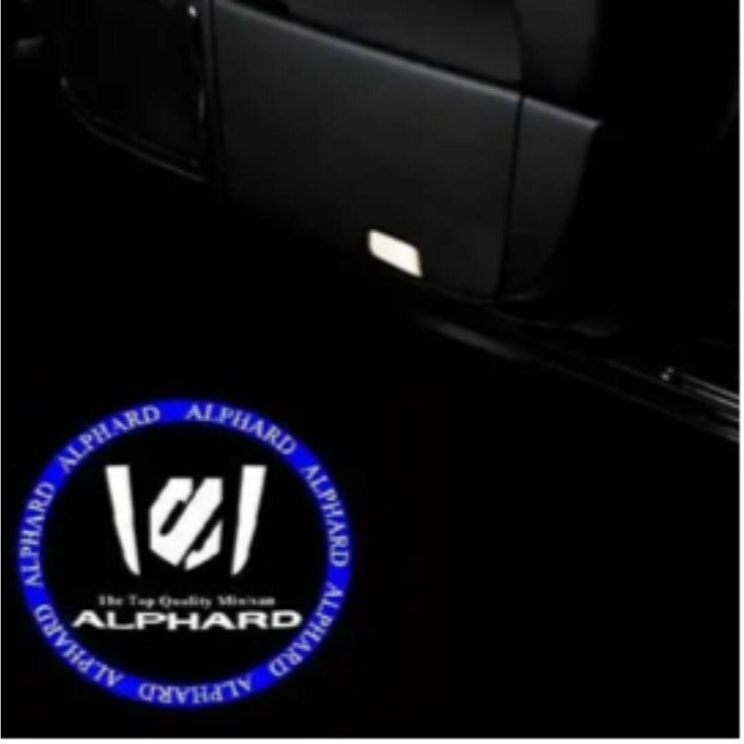 トヨタ アルファード LED ロゴ カーテシランプ ホワイト×ブルー 自動車/バイクの自動車(車内アクセサリ)の商品写真
