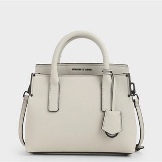 チャールズアンドキース(Charles and Keith)のCHARLES & KEITH ストラクチャード ダブルトップハンドルトート(ハンドバッグ)