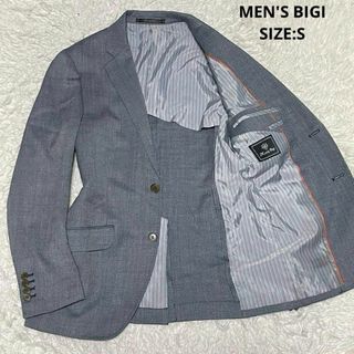 MEN'S BIGI - 春夏 MEN'S BIGI リネン混 テーラードジャケット サイズS ブルー系