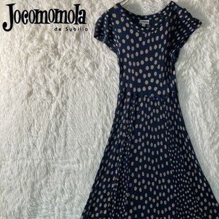 ホコモモラ(Jocomomola)の美品 ホコモモラ シビラ シルク混 プリーツワンピース ドット柄 40 L(ひざ丈ワンピース)