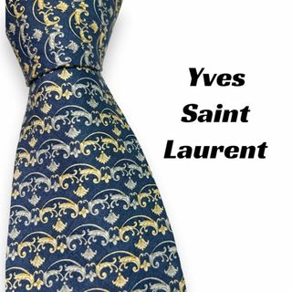 サンローラン(Saint Laurent)の【6068】良品！ イヴサンローラン　ネクタイ　ブルー系(ネクタイ)