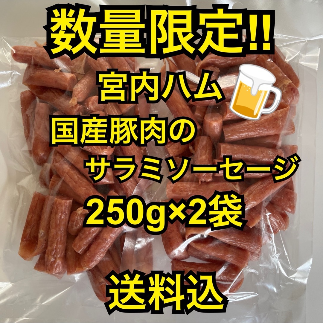 数量限定　大人気‼️宮内ハム　国産豚肉のサラミソーセージ250g✖︎2袋 食品/飲料/酒の加工食品(その他)の商品写真