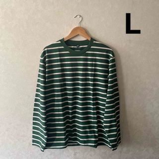 ユニクロ(UNIQLO)のUniqlo メンズ ボーダーT(長袖) Lサイズ(Tシャツ/カットソー(七分/長袖))