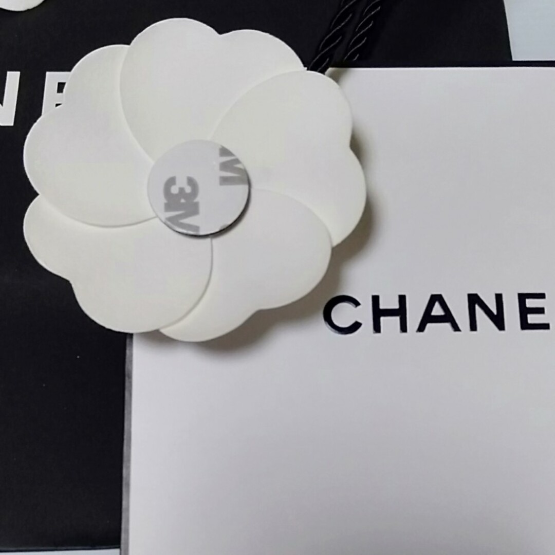 CHANEL(シャネル)の[ショップ袋④]シャネルショップ袋 カメリア付き 2点 レディースのバッグ(ショップ袋)の商品写真