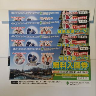 城島高原パーク 無料入園券 4人分 Kijima Kogen Park(遊園地/テーマパーク)