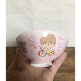サンリオ(サンリオ)の昭和　レトロ　ポップ　お茶碗　赤ちゃん　可愛い　ピンク(食器)