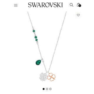 スワロフスキー(SWAROVSKI)のスワロフスキー　ネックレス　クローバー　グリーン(ネックレス)