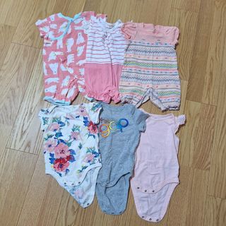 ベビーギャップ(babyGAP)のベビー　ロンパース　半袖 80 春　夏　女の子　まとめ売り(ロンパース)