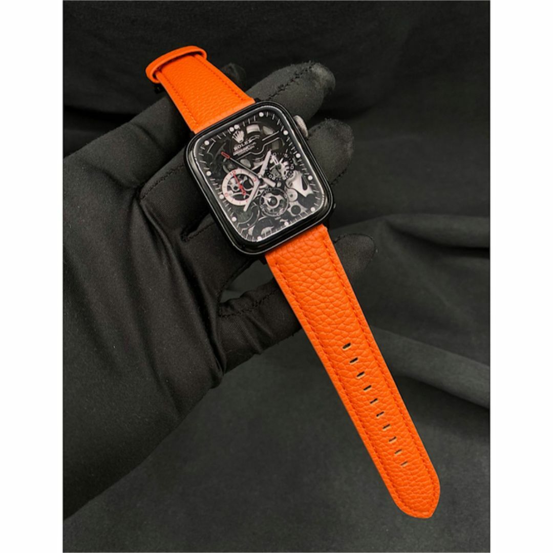 肉厚トゴレザーベルト　全アップルウォッチ用バタフライバックル付き レディースのファッション小物(腕時計)の商品写真