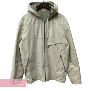 Hermes - HERMES Zip Design Hooded Leather Blouson ジップデザインフーデットレザーブルゾン 牛革 ベージュ サイズ50【240328】【新古品】【me04】