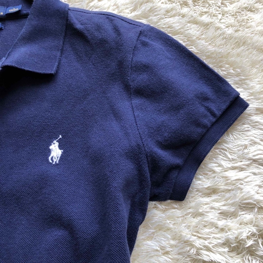 POLO RALPH LAUREN(ポロラルフローレン)のPOLO RALPH LAUREN ✨ポニー刺繍ワンピース　紺　S 綿 レディースのワンピース(ひざ丈ワンピース)の商品写真