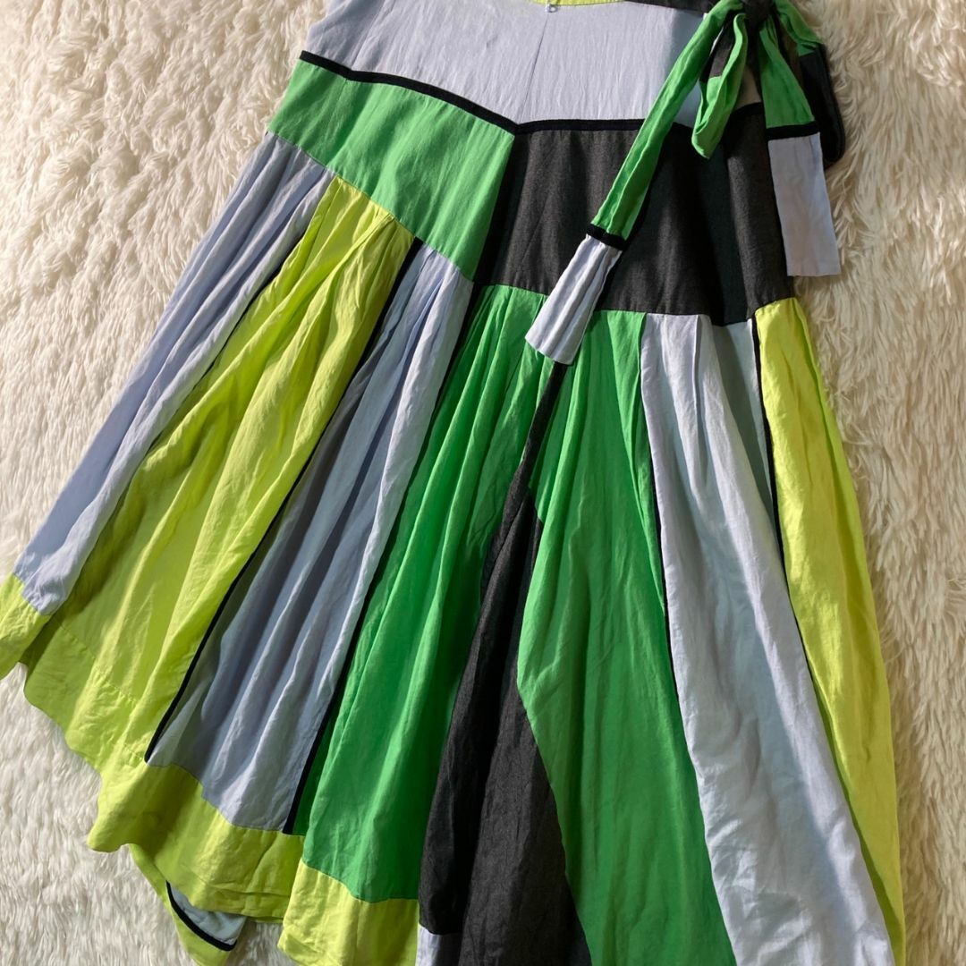 TSUMORI CHISATO(ツモリチサト)の美品 ツモリチサト クレイジーパターン フレアスカート パステルカラー 2 M レディースのスカート(ロングスカート)の商品写真