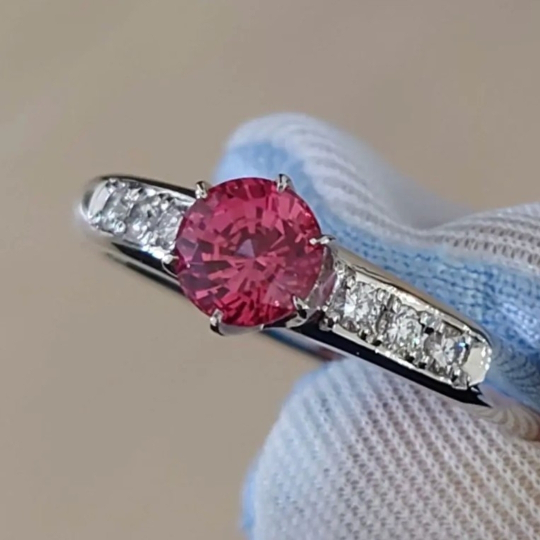 Ptピンクスピネル ダイヤモンドリング プラチナ ダイヤ レディースのアクセサリー(リング(指輪))の商品写真