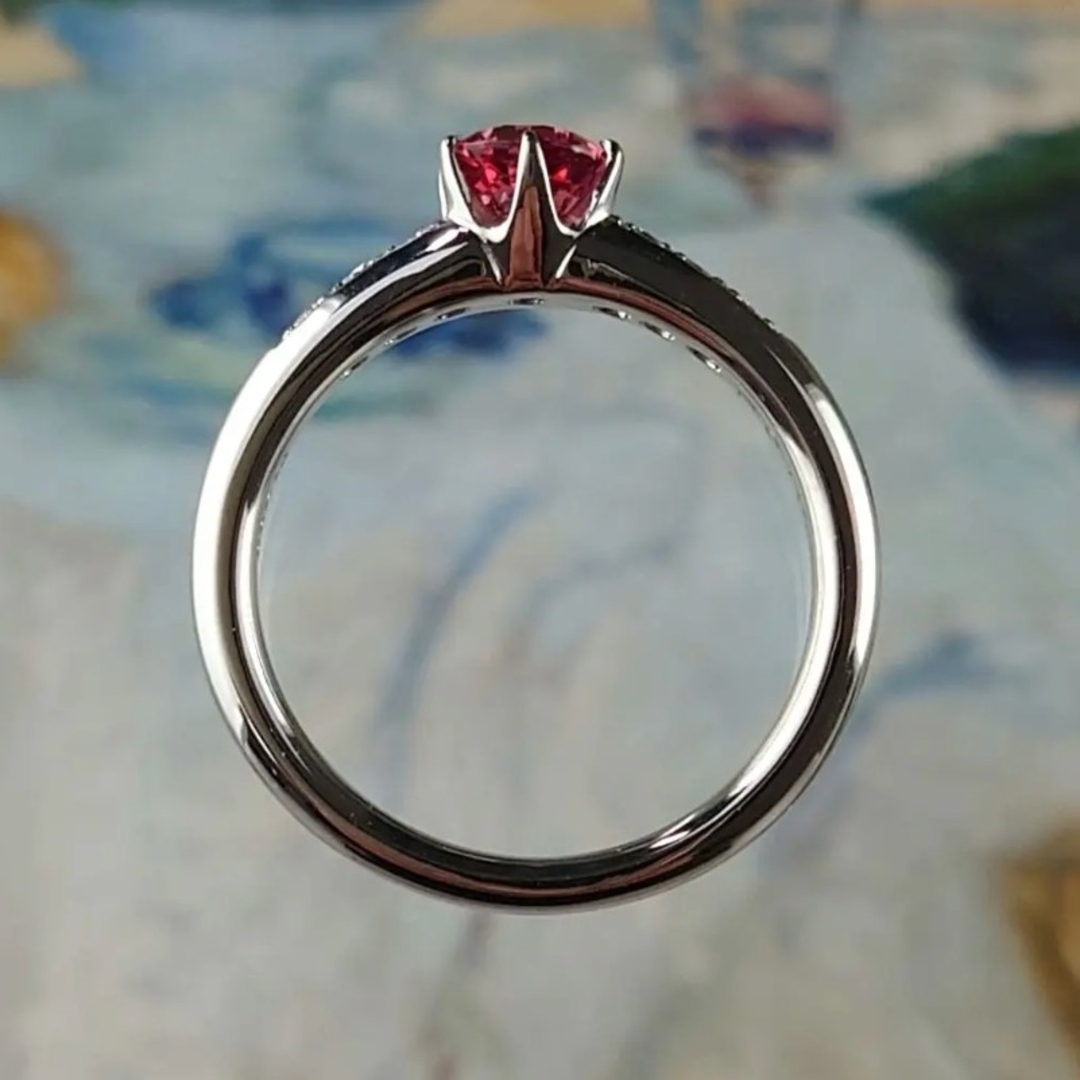 Ptピンクスピネル ダイヤモンドリング プラチナ ダイヤ レディースのアクセサリー(リング(指輪))の商品写真