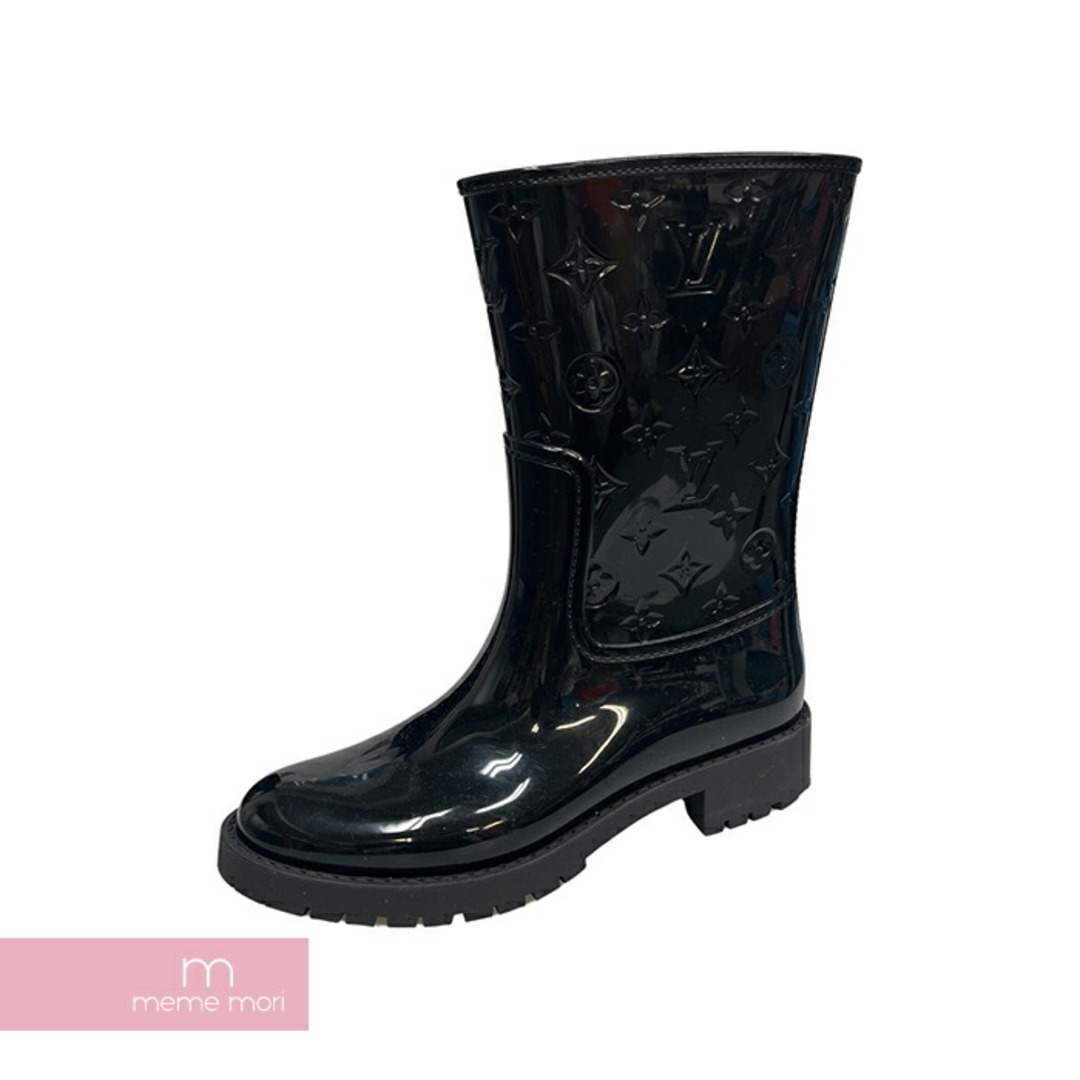 LOUIS VUITTON(ルイヴィトン)のLOUIS VUITTON 2021AW Monogram Drop Line Boots 1A8QV2 ルイヴィトン モノグラムドロツプスラインブーツ レインブーツ モノグラムフラワー ラバーソール エンボス加 ブラック サイズ40 【240331】【中古-B】【me04】 メンズの靴/シューズ(ブーツ)の商品写真