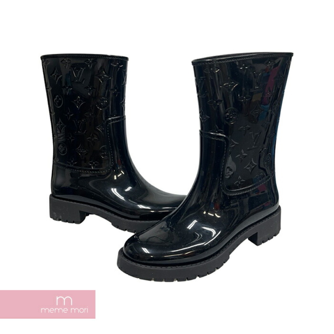 LOUIS VUITTON(ルイヴィトン)のLOUIS VUITTON 2021AW Monogram Drop Line Boots 1A8QV2 ルイヴィトン モノグラムドロツプスラインブーツ レインブーツ モノグラムフラワー ラバーソール エンボス加 ブラック サイズ40 【240331】【中古-B】【me04】 メンズの靴/シューズ(ブーツ)の商品写真