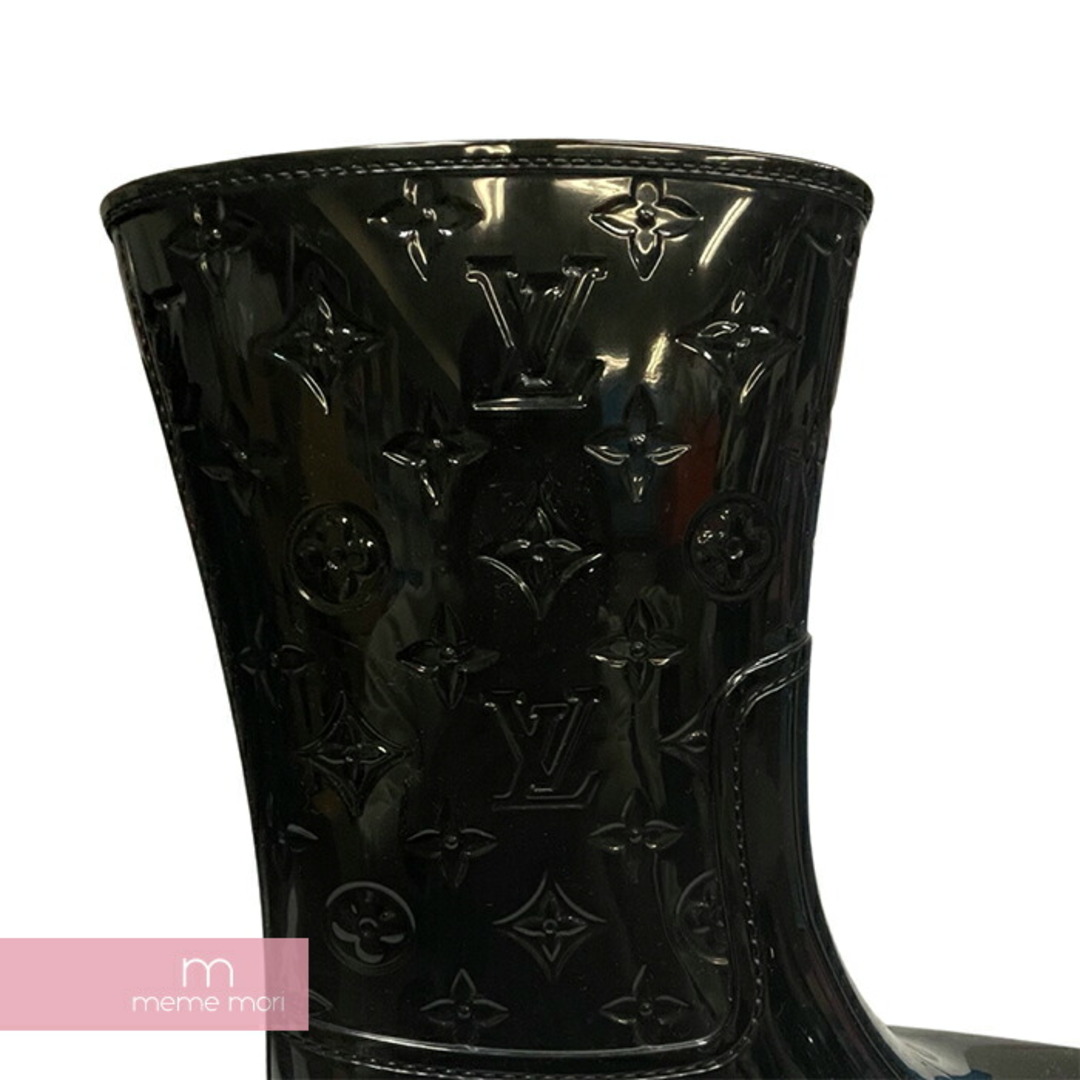 LOUIS VUITTON(ルイヴィトン)のLOUIS VUITTON 2021AW Monogram Drop Line Boots 1A8QV2 ルイヴィトン モノグラムドロツプスラインブーツ レインブーツ モノグラムフラワー ラバーソール エンボス加 ブラック サイズ40 【240331】【中古-B】【me04】 メンズの靴/シューズ(ブーツ)の商品写真