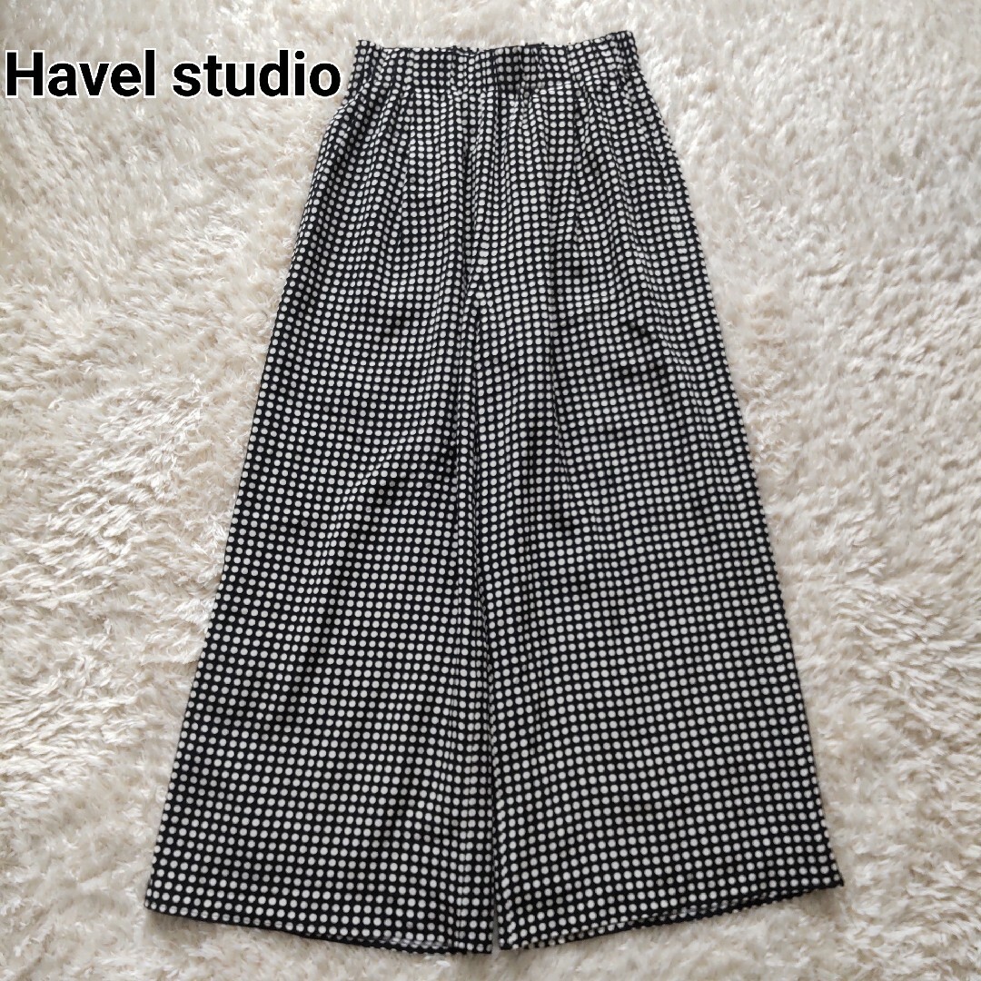 L'Appartement DEUXIEME CLASSE(アパルトモンドゥーズィエムクラス)の美品 HAVEL studio noir ドット柄ワイドパンツ イージーパンツ レディースのパンツ(カジュアルパンツ)の商品写真