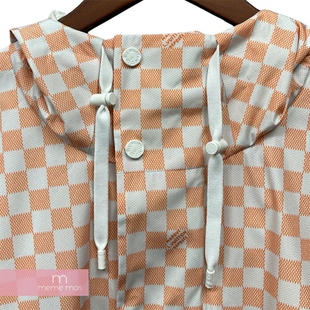 LOUIS VUITTON(ルイヴィトン)のLOUIS VUITTON 2024SS Damier Wind Breaker 1AFHVZ ルイヴィトン ダミエウィンドブレーカー フード ダミエ柄  ホワイト×オレンジ サイズ52【240405】【新古品】【me04】 メンズのジャケット/アウター(その他)の商品写真