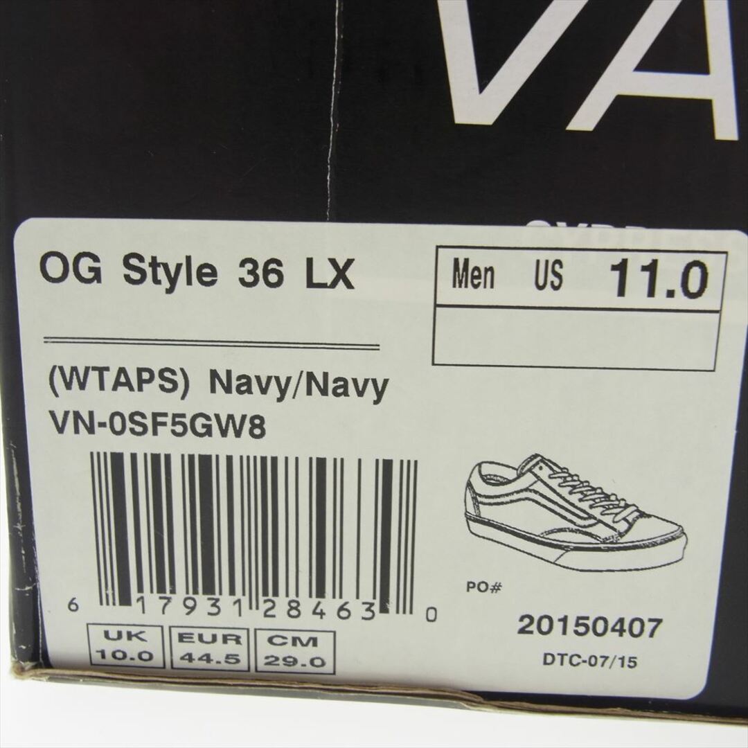 W)taps(ダブルタップス)のWTAPS ダブルタップス スニーカー 15AW 152BWVND-FWM03S × VANS ヴァンズ OG Style 36 LX スニーカー ネイビー系 29cm【中古】 メンズの靴/シューズ(スニーカー)の商品写真