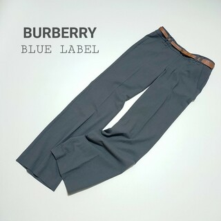 BURBERRY BLUE LABEL - 新品　バーバリーブルーレーベル　センタープレスパンツ　ホースロゴ　高級感　M