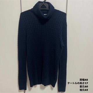 カルバンクライン(Calvin Klein)のCalvin Klein カルバンクライン　ニット ネイビータートルネック(ニット/セーター)